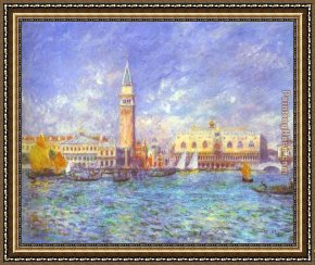 Venice Twilight Framed Paintings - Doges' Palace, Venice by Pierre Auguste Renoir