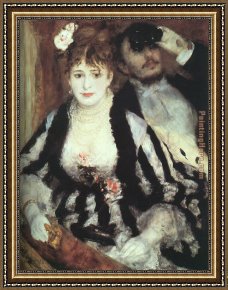 Auguste Framed Paintings - La Loge by Pierre Auguste Renoir