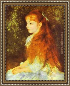 Mlle. Irene Cahen D'anvers Framed Paintings - Mlle. Irene Cahen d'Anvers by Pierre Auguste Renoir