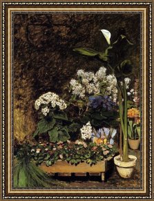 Promise of Spring Framed Paintings - Spring Flowers by Pierre Auguste Renoir