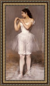 Ballerina Framed Paintings - The Ballerina by Pierre Carrier-Belleuse