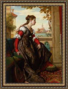 Intimate Thoughts Framed Paintings - Distant Thoughts by Pierre Jan van der Ouderaa