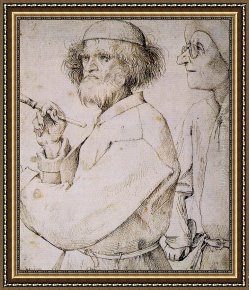 The Painter's Honeymoon Framed Paintings - The Painter and the Buyer by Pieter the Elder Bruegel