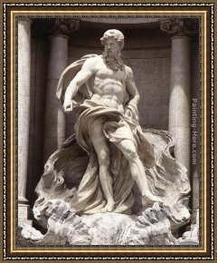 Pietro Longhi Framed Paintings - Neptune by Pietro Bracci