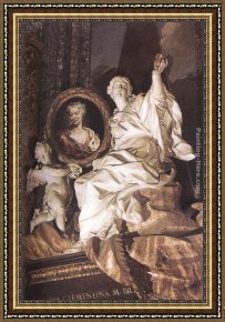 Virgil's Tomb Framed Paintings - Tomb of Maria Clementina Sobieska (detail) by Pietro Bracci