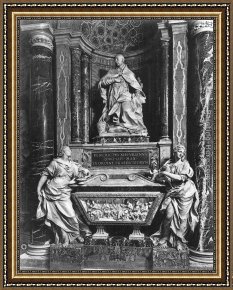 Virgil's Tomb Framed Paintings - Tomb of Pope Benedict XIII by Pietro Bracci