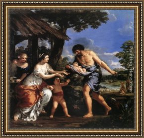 Pietro Longhi Framed Paintings - Romulus and Remus Given Shelter by Faustulus by Pietro da Cortona