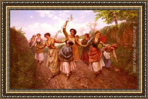 Pietro Longhi Framed Paintings - A Spring Festival by Pietro Gabrini