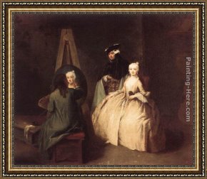 The Painter's Honeymoon Framed Paintings - Painter in his Studio by Pietro Longhi