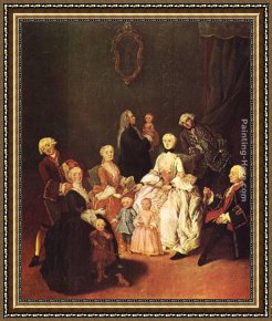 Pietro Longhi Framed Paintings - Patrician Family by Pietro Longhi