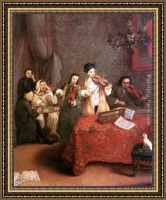 Pietro Longhi Framed Paintings - The Concert by Pietro Longhi
