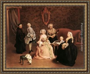 Pietro Longhi Framed Paintings - The Little Concert by Pietro Longhi