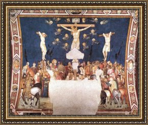 Pietro Longhi Framed Paintings - Crucifixion by Pietro Lorenzetti