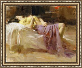 An Afternoon Ride Framed Paintings - Afternoon Repose by Pino