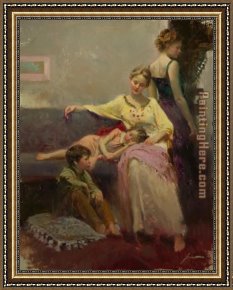 Childhood Sweethearts Framed Paintings - CHILDHOOD DREAMS by Pino