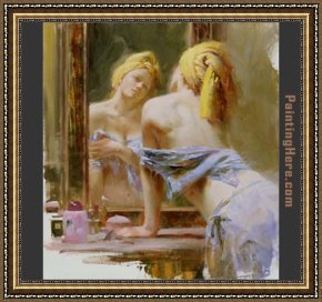 Soul Reflection 2 Framed Paintings - Morning Reflections by Pino