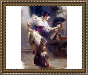 Crimson Dancer Framed Paintings - THE DANCER by Pino