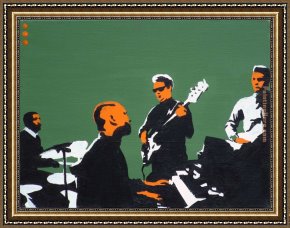 Calla-green Framed Paintings - booker t & the mgs on green by Pop art