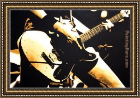 Allegory of Arts Framed Paintings - guitar by Pop art