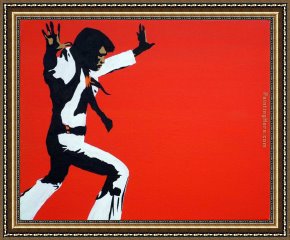 Allegory of Arts Framed Paintings - king elvis on red by Pop art