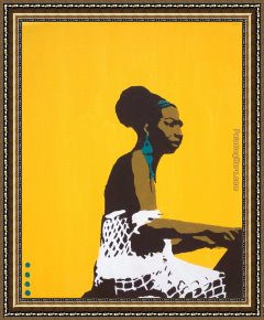 Allegory of Arts Framed Paintings - nina on yellow by Pop art