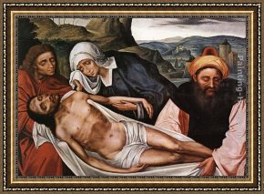 Massys Framed Paintings - Entombment by Quentin Massys
