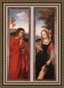 Massys Framed Paintings - John the Baptist and St Agnes by Quentin Massys