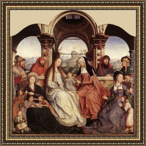 Massys Framed Paintings - St Anne Altarpiece (central panel) by Quentin Massys