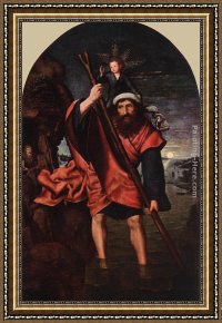 Massys Framed Paintings - St Christopher by Quentin Massys