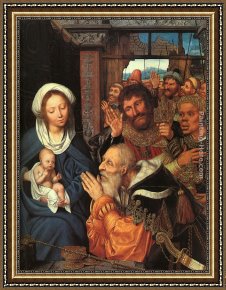 Massys Framed Paintings - The Adoration of the Magi by Quentin Massys