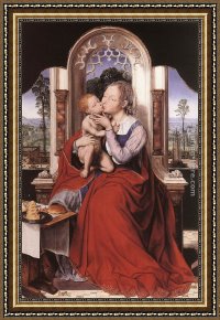 Massys Framed Paintings - The Virgin Enthroned by Quentin Massys