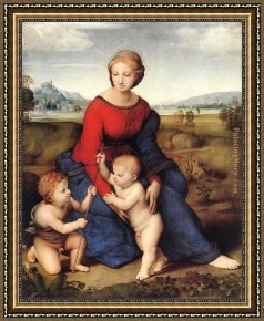 Madonna with The Rosary Framed Paintings - Madonna of Belvedere by Raphael