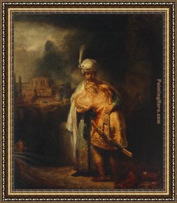Rembrandt Framed Paintings - Biblical Scene by Rembrandt