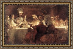 Rembrandt Framed Paintings - The Conspiration of the Bataves by Rembrandt