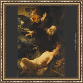 Rembrandt Framed Paintings - The Sacrifice of Abraham by Rembrandt