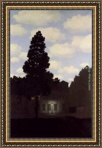 Rene Magritte Framed Paintings - The Empire Of Light Dark by Rene Magritte