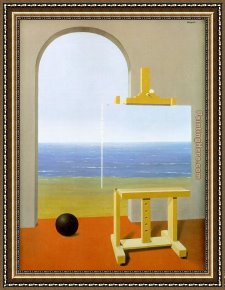 Rene Magritte Framed Paintings - The Human Condition by Rene Magritte