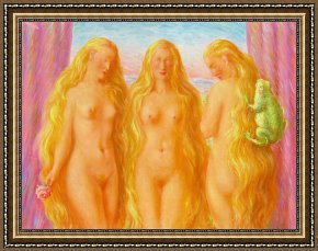 Rene Magritte Framed Paintings - The Sea of Flames by Rene Magritte
