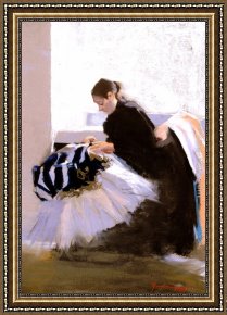 Rhoda Framed Paintings - Seamstress by Rhoda Yanow