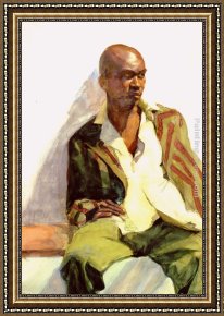 Rhoda Framed Paintings - Striped Jacket by Rhoda Yanow