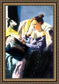 Rhoda Framed Paintings - Tea Break by Rhoda Yanow
