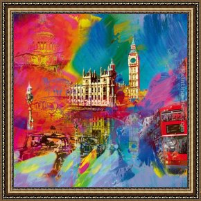 London Framed Paintings - London by Robert Holzach