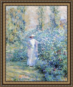 Golding Constable's Flower Garden Framed Paintings - In the Flower Garden by Robert Reid