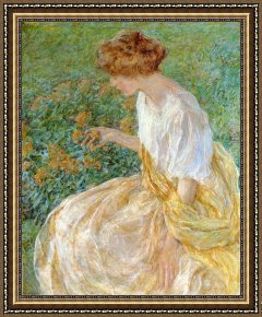 Reid Framed Paintings - The Yellow Flower by Robert Reid