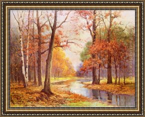 Autumn Rhythm Number 30 Framed Paintings - Autumn Glade by Robert Wood