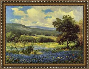 Blue Nude I 1952 Framed Paintings - Fields of Blue by Robert Wood