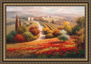 A View on The Stour Near Dedham Framed Paintings - Vineyard View I by Roberto Lombardi