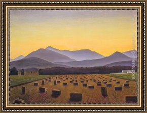 The Hay Wain Framed Paintings - Hay Bales, Evening, Below Whiteface by Rockwell Kent