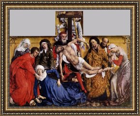 Bartholomeus Van Der Helst Framed Paintings - Descent from the Cross by Rogier van der Weyden
