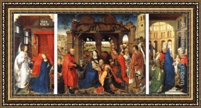 Bartholomeus Van Der Helst Framed Paintings - St Columba altarpiece by Rogier van der Weyden